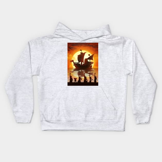 Straw Hat Pirate Kids Hoodie by The Artz